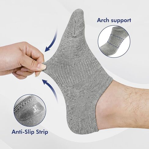 SIXDAYSOX 6/8 Pairs No Show Socks for Men, Low Cut Ankle Socks with Non-Slip Grips for Sneakers Loafers 5-7/8-10/9-11 in Saudi Arabia