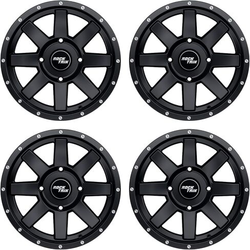 RockTrix RT106 4 قطع 15 بوصة عجلات 15x7 4x137، 4+3 إزاحة، إطارات ATV UTV SxS، متوافقة مع Can Am Commander Max Defender Max Pro Maverick X3 Maverick Trail، 4/137 أسود غير لامع، مجموعة من 4 in Saudi Arabia