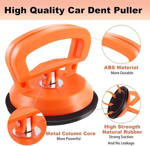 Dent Puller,3 Pcs Car Dent Puller Powerful Car Dent Suction Puller,Dent Remover Tool for Car,Car Dent Repair Kit for Car Dent Repair,Tiles Lifting,Objects Moving (1 Large Orange+2 Small Black) in Kuwait