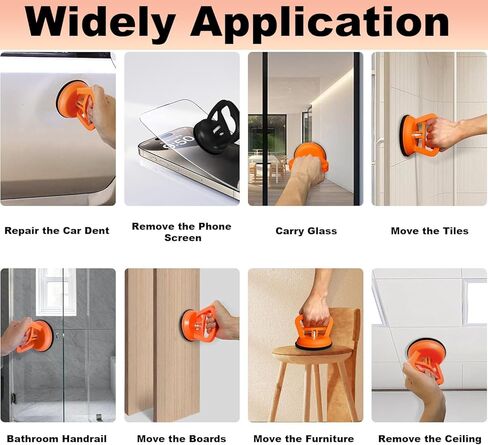 Dent Puller,3 Pcs Car Dent Puller Powerful Car Dent Suction Puller,Dent Remover Tool for Car,Car Dent Repair Kit for Car Dent Repair,Tiles Lifting,Objects Moving (1 Large Orange+2 Small Black) in Kuwait