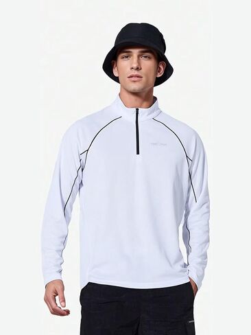Men's Quick-Dry Long Sleeve T-Shirt, High Elastic Breathable Gym Workout Top for Outdoor Sports Casual in Saudi Arabia