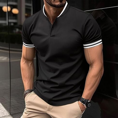 Mans Polo Shirts Summer Short Sleeve Casual T-Shirts Fashion Classic Collar Golf Athletic Tops in Saudi Arabia
