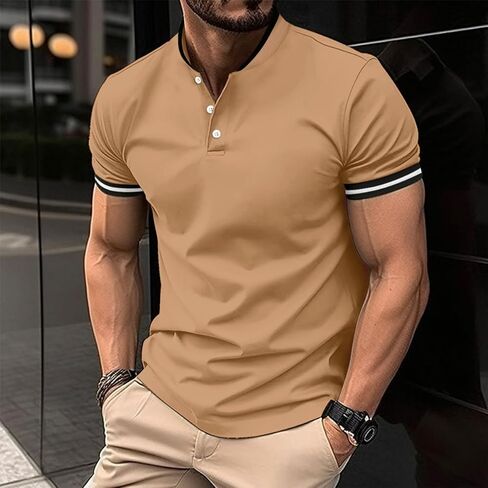 Mans Polo Shirts Summer Short Sleeve Casual T-Shirts Fashion Classic Collar Golf Athletic Tops in Saudi Arabia