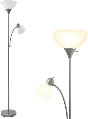 HonoDing مصباح أرضي مصباح قائم قابل للتعديل برأس أرسيليك مصابيح أرضية لغرفة المعيشة/المكتب/غرفة النوم (أسود) in Kuwait