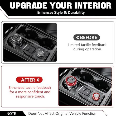 إكسسوارات تناسب Ford Explorer 2020–2024، أغطية المقابض لحجم الصوت/PNRD Gear Shift/وضع القيادة، ملصقات تقليم مفتاح مكبر صوت وحدة التحكم المركزية، ديكور داخلي من سبائك الألومنيوم الأحمر، 4 قطع in Kuwait