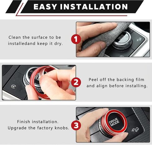 إكسسوارات تناسب Ford Explorer 2020–2024، أغطية المقابض لحجم الصوت/PNRD Gear Shift/وضع القيادة، ملصقات تقليم مفتاح مكبر صوت وحدة التحكم المركزية، ديكور داخلي من سبائك الألومنيوم الأحمر، 4 قطع in Kuwait