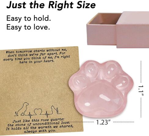 Pet Loss Sympathy Gift – Rose Quartz Heart Crystal with Memorial Card, In Loving Memory Keepsake, Healing Crystal for Dog Loss, Bereavement Support Gift, Pocket Hug for Easter Comfort (Pet Loss) in Kuwait
