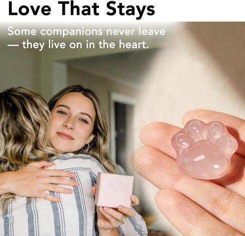 Pet Loss Sympathy Gift – Rose Quartz Heart Crystal with Memorial Card, In Loving Memory Keepsake, Healing Crystal for Dog Loss, Bereavement Support Gift, Pocket Hug for Easter Comfort (Pet Loss) in Kuwait