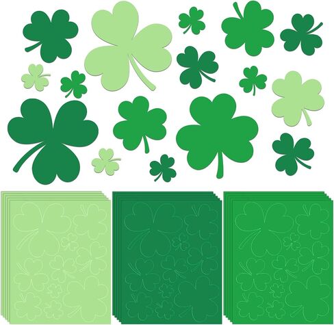 300 PCS St. Patrick's Day Shamrock Paper Cutouts Irish Clover Shape Cut Outs 2-Sided Card Stock Punch Out Shamrock Die Cuts for Kids DIY Crafts Irish Party Pre-Cut Classroom Bulletin Board Decoration in Saudi Arabia