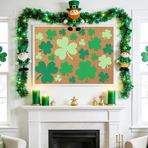 300 PCS St. Patrick's Day Shamrock Paper Cutouts Irish Clover Shape Cut Outs 2-Sided Card Stock Punch Out Shamrock Die Cuts for Kids DIY Crafts Irish Party Pre-Cut Classroom Bulletin Board Decoration in Saudi Arabia