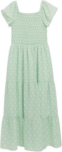 Speechless Girls' Flutter Sleeve Chiffon Maxi Tiered Dress in Saudi Arabia