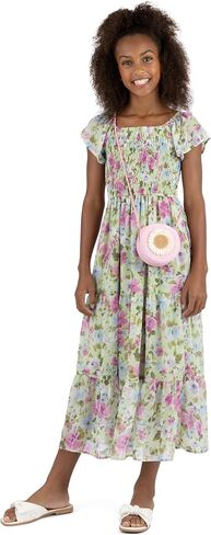 Speechless Girls' Flutter Sleeve Chiffon Maxi Tiered Dress in Saudi Arabia
