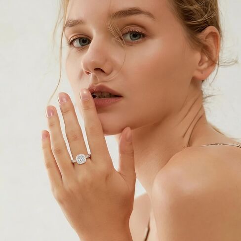 JOLINO Engagement Ring For Women,925 Sterling Silver Plated with Platinum,Adjustable Rings for Women,Silver Minimalist Open Finger Rings in Kuwait