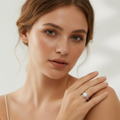 JOLINO Engagement Ring For Women,925 Sterling Silver Plated with Platinum,Adjustable Rings for Women,Silver Minimalist Open Finger Rings in Kuwait