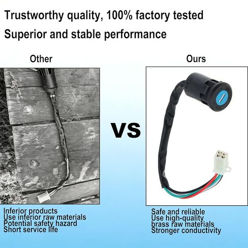 4 Wire Ignition Switch Set with Cap for 50cc 70cc 90cc 110cc 125cc 150cc 200cc 250cc Motorcycle, ATV TaoTao Sunl ATV 4 Wire 4 Pin 150cc ATV Ignition Switch in Kuwait