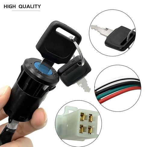 4 Wire Ignition Switch Set with Cap for 50cc 70cc 90cc 110cc 125cc 150cc 200cc 250cc Motorcycle, ATV TaoTao Sunl ATV 4 Wire 4 Pin 150cc ATV Ignition Switch in Kuwait
