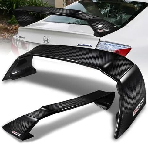 Mugen Style JDM Clear Coated Carbon Fiber Rear Trunk Lid Spoiler Wing Compatible with 2012-2015 Honda Civic 4DR Sedan, 2013 2014 in Saudi Arabia