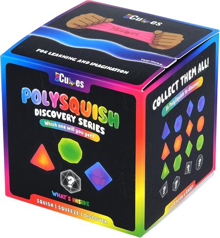 CMY Cubes PolySquish Discovery Series - Blind Box - Mystery Squishy - لعبة تخفيف التوتر الحسي بخلط الألوان - تململ اللمس - 16 مجموعة من الأشكال والألوان - قابلة للتجميع، تعليمية، لعب STEAM in Kuwait