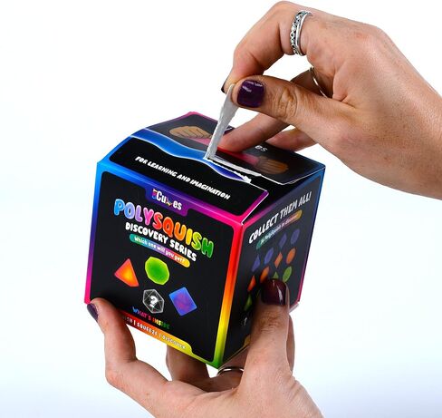 CMY Cubes PolySquish Discovery Series - Blind Box - Mystery Squishy - لعبة تخفيف التوتر الحسي بخلط الألوان - تململ اللمس - 16 مجموعة من الأشكال والألوان - قابلة للتجميع، تعليمية، لعب STEAM in Kuwait