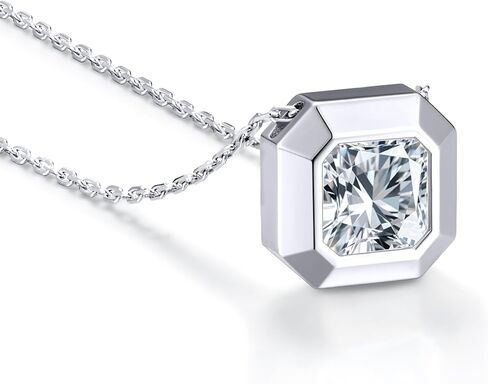 Kstyle 14K/الذهب الأبيض 2cttw قلادات مويسانيتي مزروعة في المعمل للنساء، زوجة صديقة ابنة أمي الجدة هدايا عيد ميلاد، D اللون VVS1 وضوح|قاعدة من الفضة الإسترلينية 925 غير مشوهة 16"+2" in Kuwait