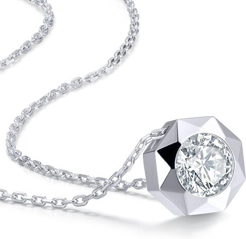 Kstyle 14K/الذهب الأبيض 2cttw قلادات مويسانيتي مزروعة في المعمل للنساء، زوجة صديقة ابنة أمي الجدة هدايا عيد ميلاد، D اللون VVS1 وضوح|قاعدة من الفضة الإسترلينية 925 غير مشوهة 16"+2" in Saudi Arabia