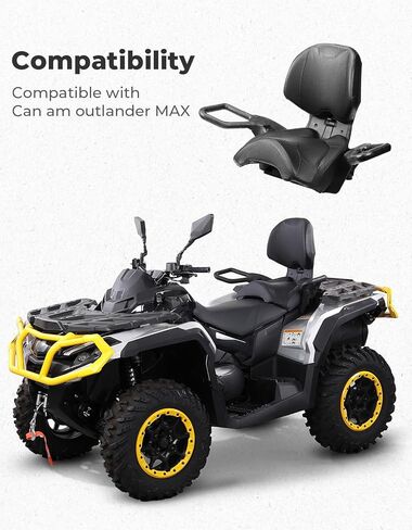 مقعد الركاب KEMIMOTO ATV مع مسند ذراع آمن، مقعد خلفي ATV متوافق مع Can Am Outlander Max 400 450 500 570 650 700 800 800R 850 1000 1000R، استبدال طقم المقعد الكامل OEM 715002373 in Saudi Arabia