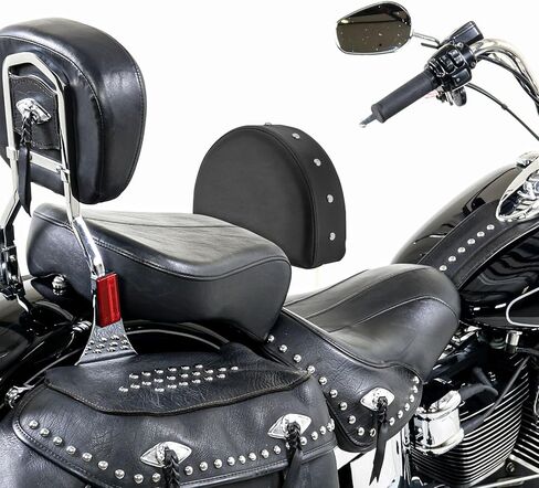 Mofun Driver Backrest Rider Back Rest Mount Kit PU Pad متوافق مع Harley Softail Heritage 1993-2006 مع مقاعد المخزون، أسود in Saudi Arabia