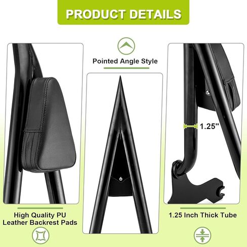 Mofun 24" Height Sissy Bar Passenger Backrest Compatible with Harley Softail Street Bob FXBB Deluxe FLDE Slim FLSL Heritage Classic FLHC/S Standard FXST 2018-2025 Gloss Black in Saudi Arabia