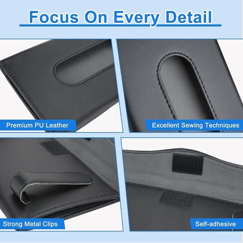 WRENYZK قطعتان من حامل مناديل السيارة، حافظة مناديل السيارة من جلد البولي يوريثان الفاخر، مشبك منشفة ورقية للتعليق، حامل صندوق مناديل مستطيل، حامل قناع السيارة للمركبة الواقية من الشمس، سهل الاستخدام (أسود) in Kuwait