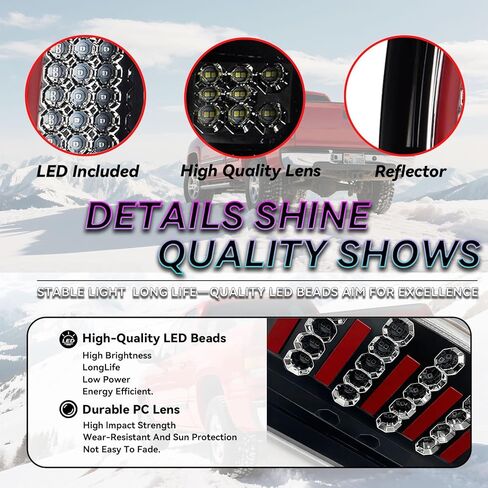 مصباح خلفي LED الكل في واحد + ضوء الفرامل الثالث لسيارة Chevy Silverado 1500 2500(1999-2002)، 1500HD 2500HD(2001-2002)، GMC Sierra 1500 2500(1999-2003)، 1500HD 2500HD(2001-2003) in Kuwait