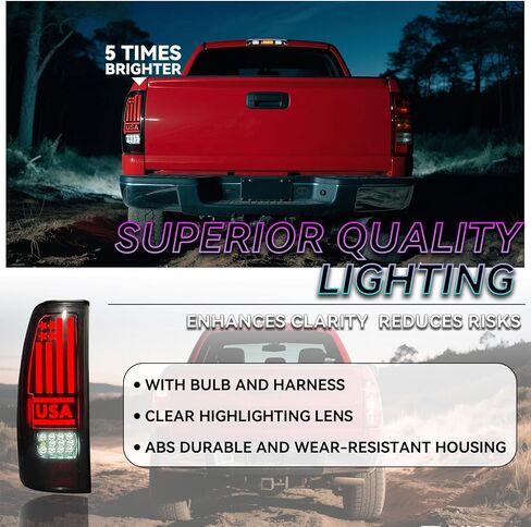 مصباح خلفي LED الكل في واحد + ضوء الفرامل الثالث لسيارة Chevy Silverado 1500 2500(1999-2002)، 1500HD 2500HD(2001-2002)، GMC Sierra 1500 2500(1999-2003)، 1500HD 2500HD(2001-2003) in Kuwait
