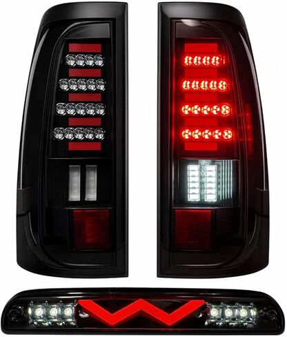 مصباح خلفي LED الكل في واحد + ضوء الفرامل الثالث لسيارة Chevy Silverado 1500 2500(1999-2002)، 1500HD 2500HD(2001-2002)، GMC Sierra 1500 2500(1999-2003)، 1500HD 2500HD(2001-2003) in Kuwait