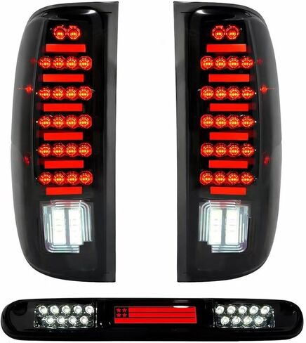 مصباح خلفي LED الكل في واحد + ضوء الفرامل الثالث لسيارة Chevy Silverado 1500 2500(1999-2002)، 1500HD 2500HD(2001-2002)، GMC Sierra 1500 2500(1999-2003)، 1500HD 2500HD(2001-2003) in Kuwait