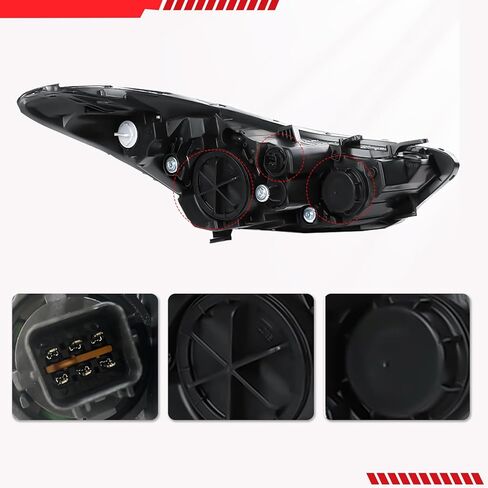 Headlights Assembly Compatible with 2011-2013 Hyundai Elantra w/Bulbs Halogen Headlamp(Left and Right Side) in Saudi Arabia