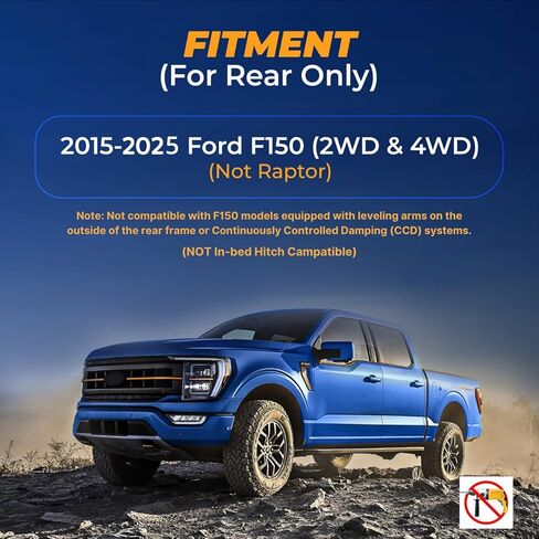 طقم تعليق حقيبة الزنبرك الهوائي TORQUE لـ 2015-2024 Ford F150 مع مهد [ما يصل إلى 5000 رطل من سعة تسوية الحمولة] (يحل محل Firestone 2582 Ride-Rite) (TR2582) in Saudi Arabia