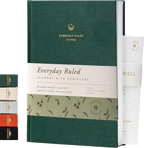 Christian Journal Notebook: Lined Writing Journal with Bible Verses, Prayer List & Sermon Notes | Ruled Faith-Based Notebook for Women & Men – 218 Pages, 110gsm Paper (Forest Green) in Saudi Arabia