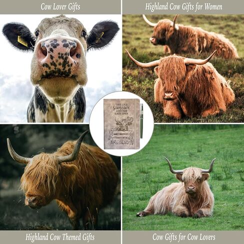 Highland Cow Gifts Women, Live Like Someone Left the Gate Open Cow Journal 200 Pages Notebook A5 Lined with Pen and Keychain, Motivational Highland Cow Gifts for Cow Lovers Birthday Christmas in Saudi Arabia