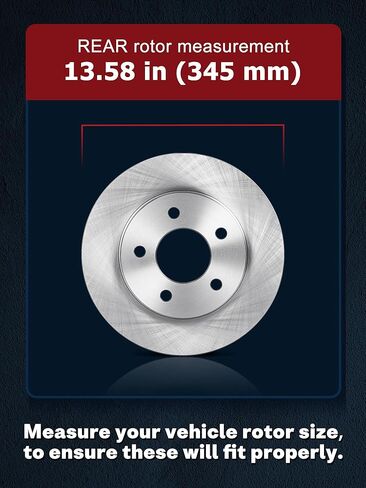ALLCOMBO 13.58" (345mm) Rear Brake Rotors for 2012 2013 2014 2015 2016 2017 2018 2019 Ford Flex, 2013 2014 2015 2016 2017 2018 2019 Explorer Taurus Lincoln MKT, Disc Brakes Replacement 54189 in Saudi Arabia