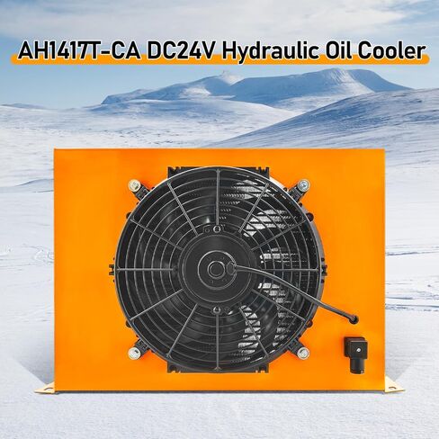 AH1417T-CA DC24V 150L/min Hydraulic Oil Cooler 2MPa 120W Hydraulic Air Cooler Air Cooled Oil Radiator Heat Dissipation in Kuwait