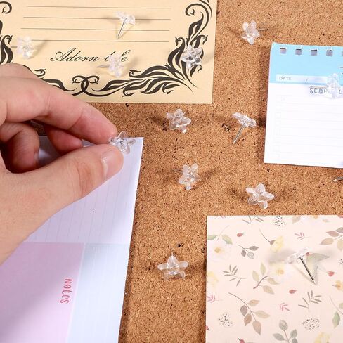 150 Pieces Star Push Pins Clear Plastic Thumb Tacks with Steel Point Decorative Star Pushpins with Plastic Box for Cork Board, Bulletin Board, Office, Home Use in Saudi Arabia
