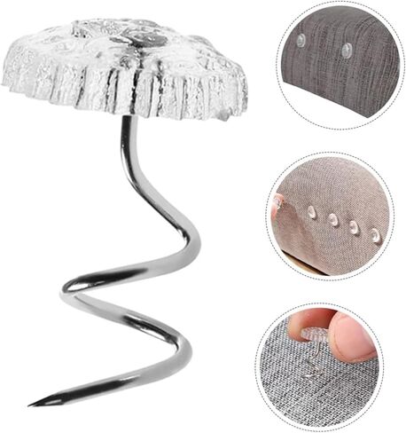 50 PCS Upholstery Tacks Clear Heads Twist Pins with Storage Box, Bedskirt Pins, Tacks for Slipcovers, Bedskirts Decora in Saudi Arabia