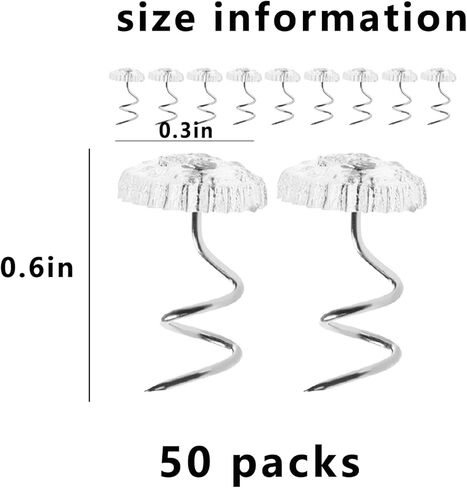 50 PCS Upholstery Tacks Clear Heads Twist Pins with Storage Box, Bedskirt Pins, Tacks for Slipcovers, Bedskirts Decora in Saudi Arabia
