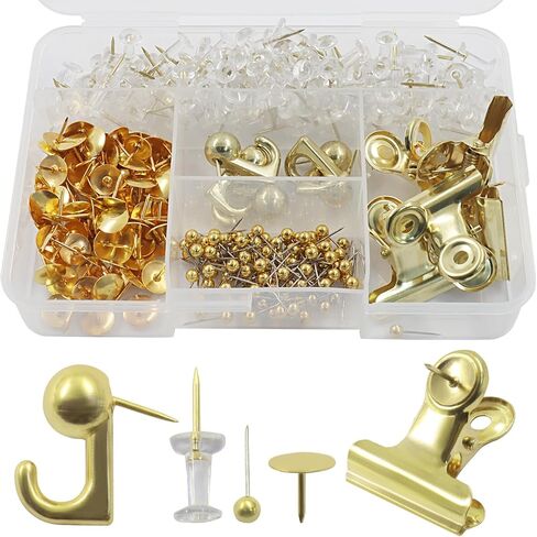 BokWin 310 Pack Rose Gold Push Pins Set, Decorative Push Pins with 5 Styles for Cork Board, Bulletin Board, Photo Wall, Feature Wall, Travel Map, Office or Home Use in Saudi Arabia