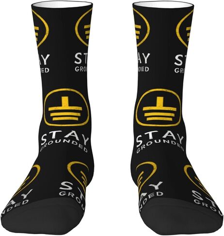 Stay Grounded - Funny Electrician Adult Polyester Crew Socks Breathable Moisture-Wicking Athletic Running Gym6 in Saudi Arabia