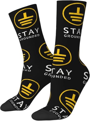 Stay Grounded - Funny Electrician Adult Polyester Crew Socks Breathable Moisture-Wicking Athletic Running Gym6 in Saudi Arabia