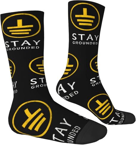 Stay Grounded - Funny Electrician Adult Polyester Crew Socks Breathable Moisture-Wicking Athletic Running Gym6 in Saudi Arabia