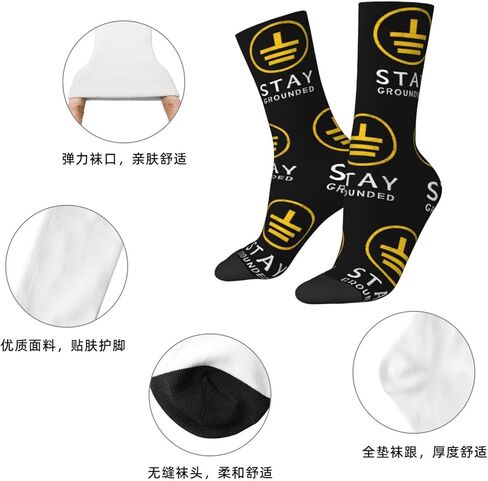 Stay Grounded - Funny Electrician Adult Polyester Crew Socks Breathable Moisture-Wicking Athletic Running Gym6 in Saudi Arabia