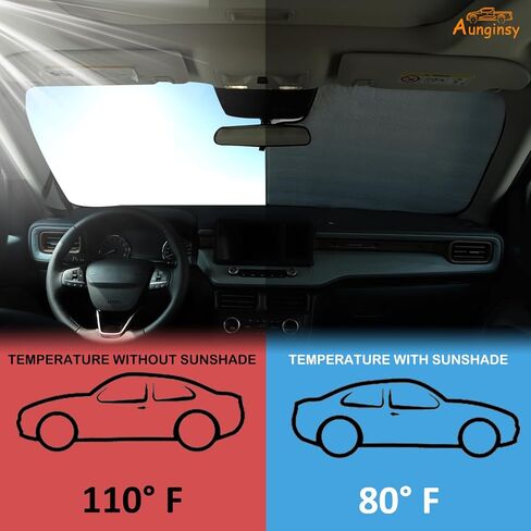 Aunginsy Car Front Windshield Sunshade Compatible with Ford Maverick 2022-2025 Automotive Windshield Sunshades Foldable Reflective Sun Visor for UV Rays & Sun Heat Protection Car Interior Accessories in Saudi Arabia