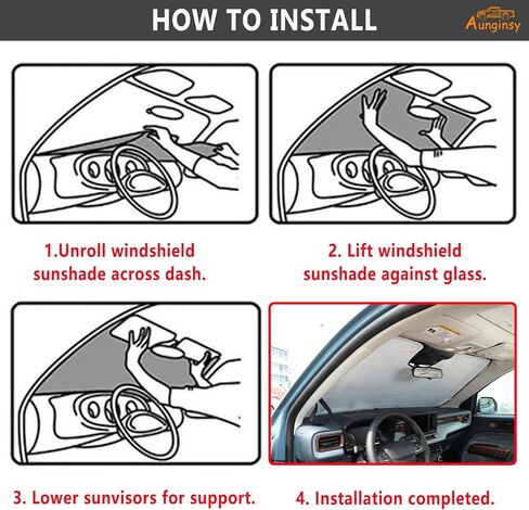 Aunginsy Car Front Windshield Sunshade Compatible with Ford Maverick 2022-2025 Automotive Windshield Sunshades Foldable Reflective Sun Visor for UV Rays & Sun Heat Protection Car Interior Accessories in Saudi Arabia