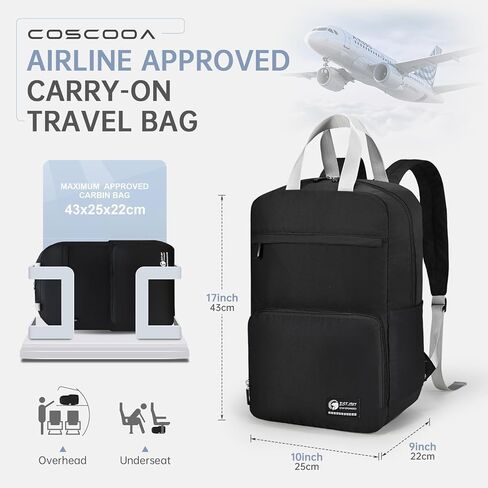 Travel Backpack United Airlines Personal Item Bag 17x10x9,Small Carry On Backpack 20L Flight Approved Underseat Ryanair 40x20x25 CM Travel Bag,Mochila de Viaje,Cabin Size Lightweight Backpack in Saudi Arabia